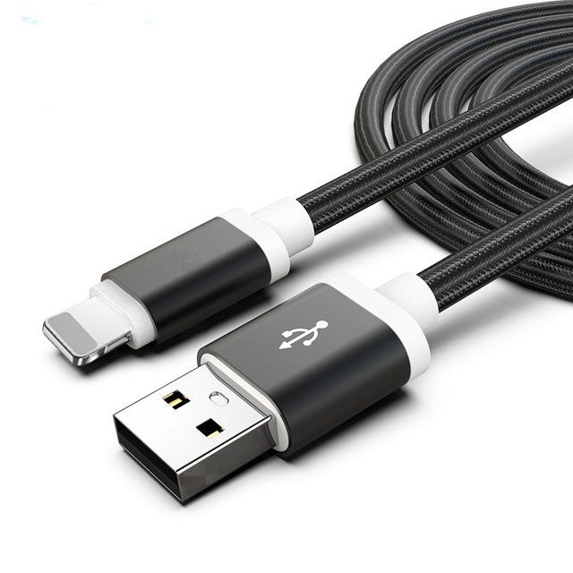 3-Pack: 10FT Heavy Duty Braided iPhone Lightning USB Cable