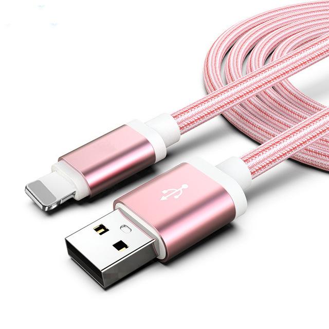 3-Pack: 10FT Heavy Duty Braided iPhone Lightning USB Cable